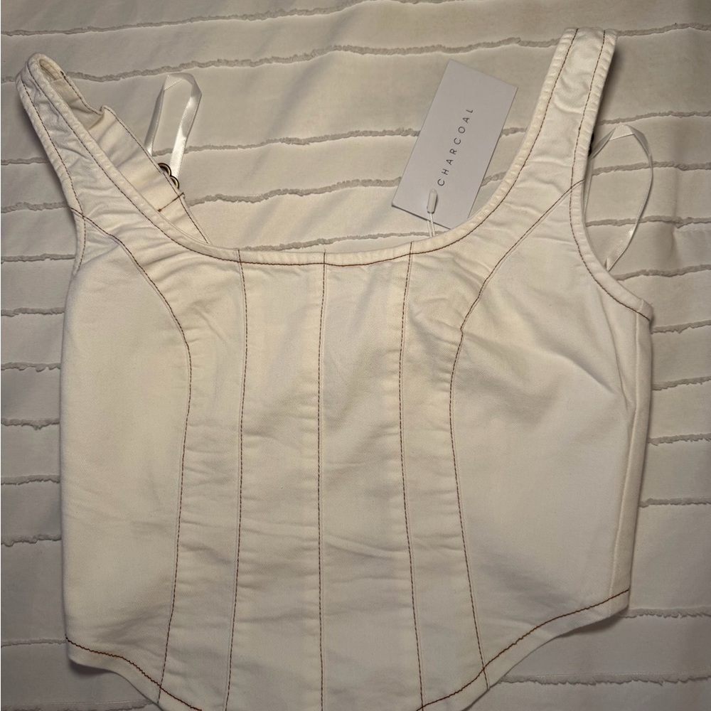charcoal corset top